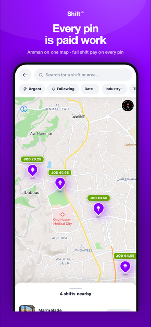 Worker app — shift detail with full pay shown